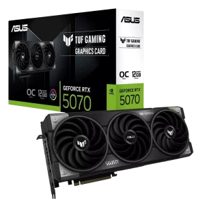 ASUS TUF Gaming GeForce RTX 5070 12GB GDDR7 OC Edition Graphics Card (NVIDIA Blackwell Architecture and DLSS 4, 2.5 Slot Design, SSF, PCIe 5.0, 3X DisplayPort 2.1b, 2X HDMI 2.1b)
