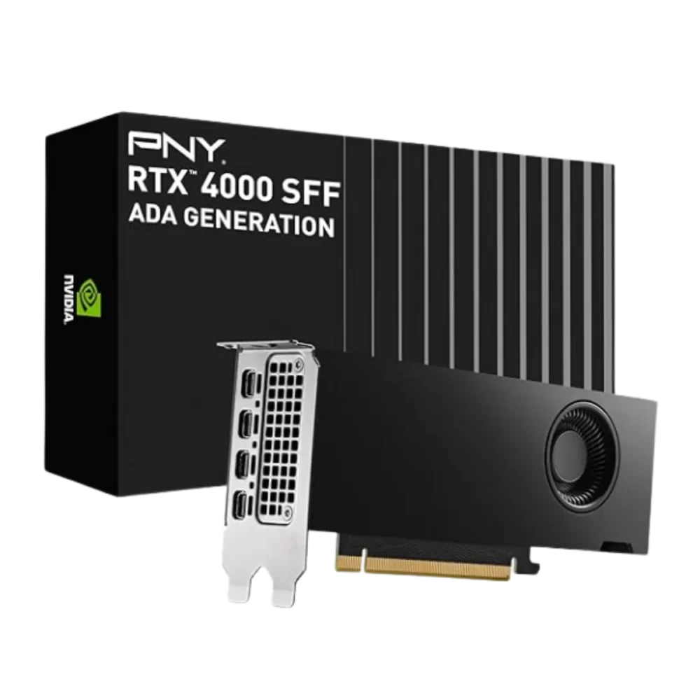 PNY NVIDIA RTX 4000 SFF Ada Generation 20GB GDDR6 PCI Express 4.0 Dual Slot, Low Profile 4X MiniDisplayPort, 8K Support, Ultra Quiet Active Fan